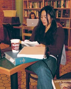 Cynthia Leung ’08 studies over Thanksgiving break when she remained at Yale like some other students who aimed to get a jump-start on studying for finals.